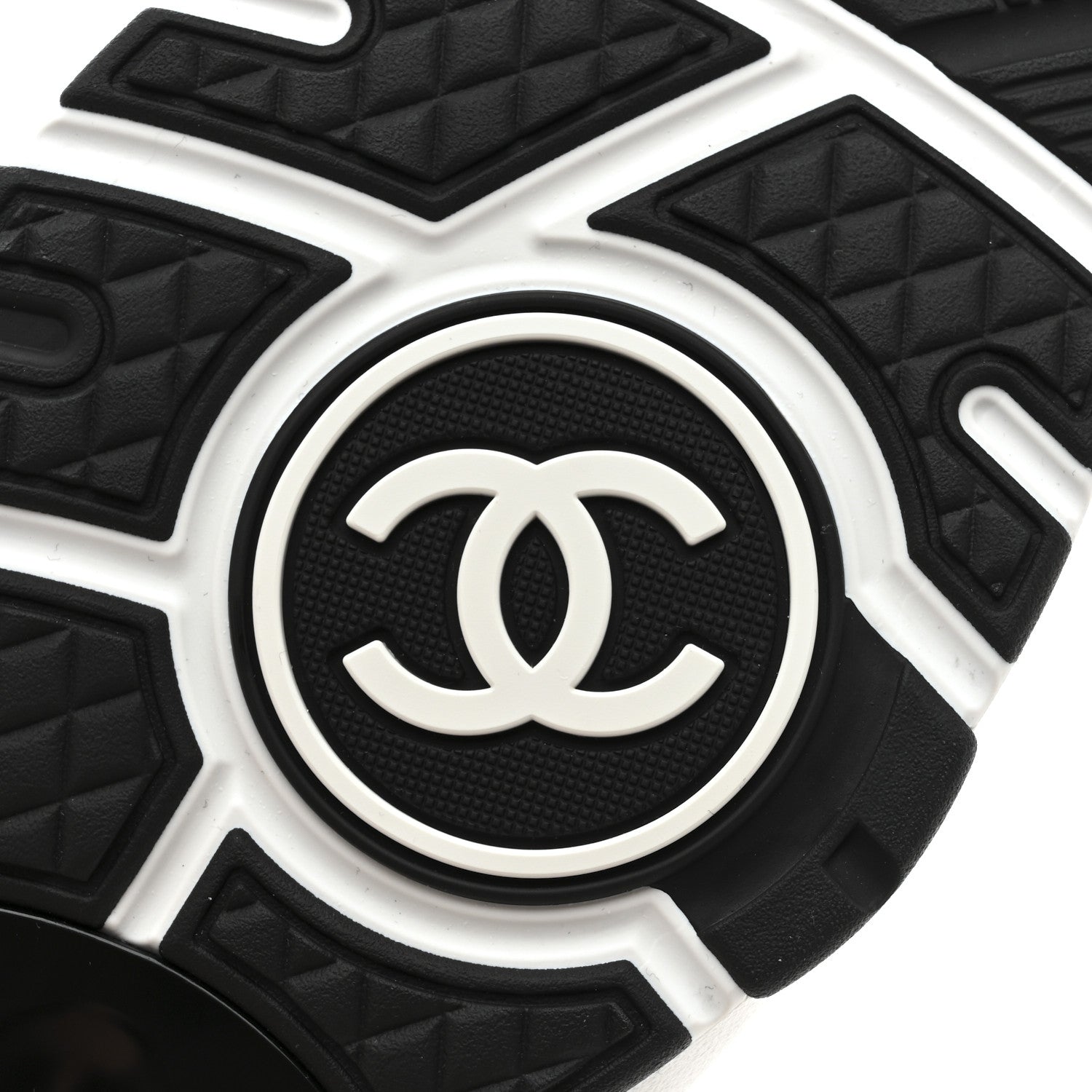 Chanel Cotton Womens CC Sneakers 38 White Black 10 of 10