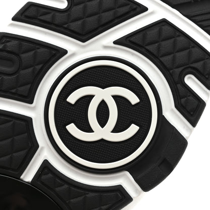Chanel Cotton Womens CC Sneakers 38 White Black 10 of 10