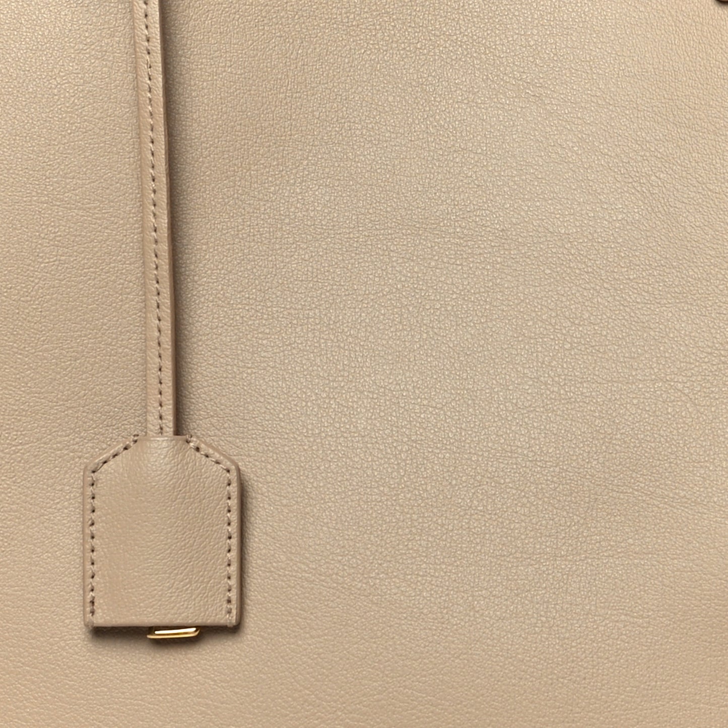Calfskin Large Shopping Tote Dark Beige