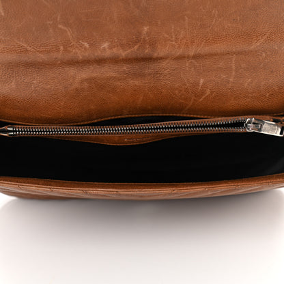 Saint Laurent Calfskin Matelasse Chevron Monogram Large College Bag Cognac 5 of 11