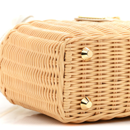 Prada Wicker Canvas Mini Tote Naturale White 10 of 11