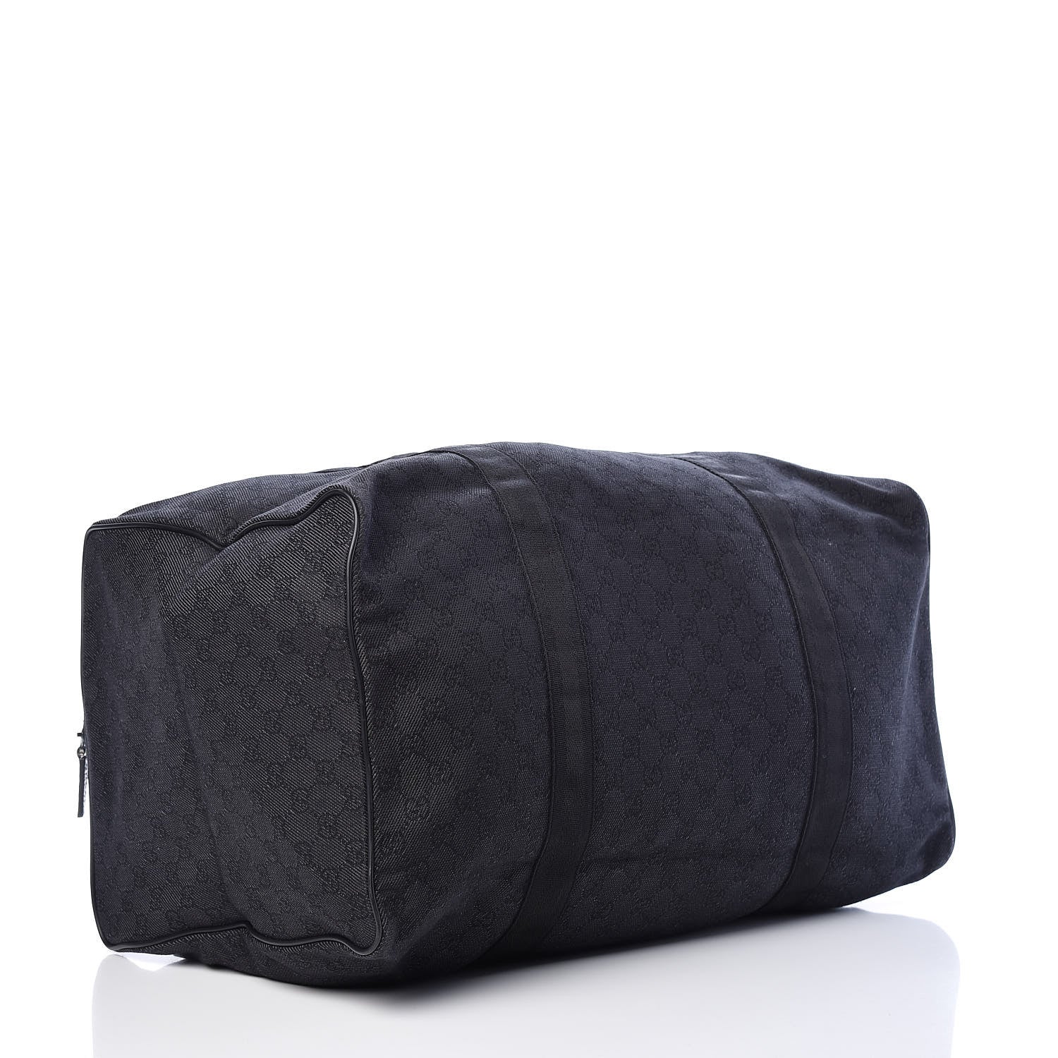 Gucci Denim Monogram Large Collapsible Carry On Duffle Black 5 of 14