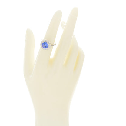 Tiffany Platinum Diamond Tanzanite Soleste Ring 54 6.75 2 of 5
