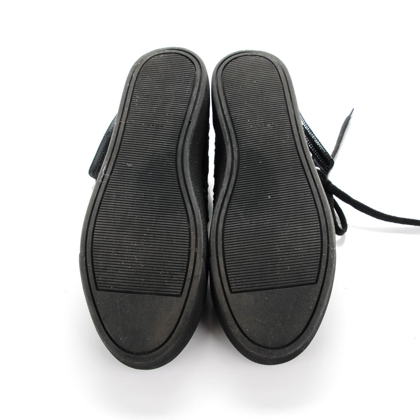 Patent Grained Goatskin Hollow Out Flower Sneakers 39 Black