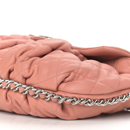 Chanel Washed Lambskin Quilted Medium Chain Around Messenger Salmon 9 of 13