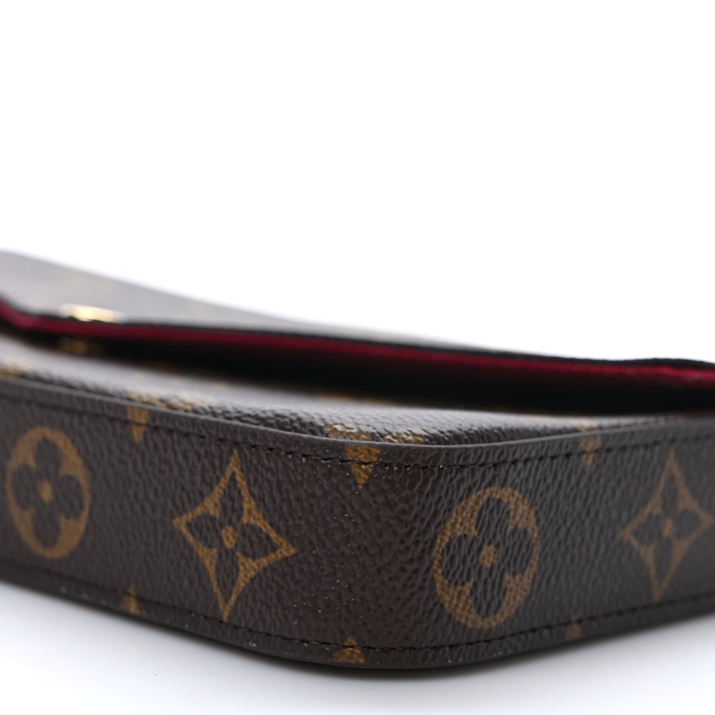 Monogram Pochette Felicie Chain Wallet Fuchsia