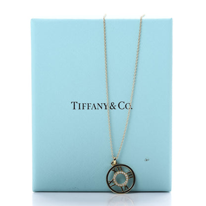 Tiffany 18K Yellow Gold Diamond Small Atlas Open Pendant Necklace 6 of 6