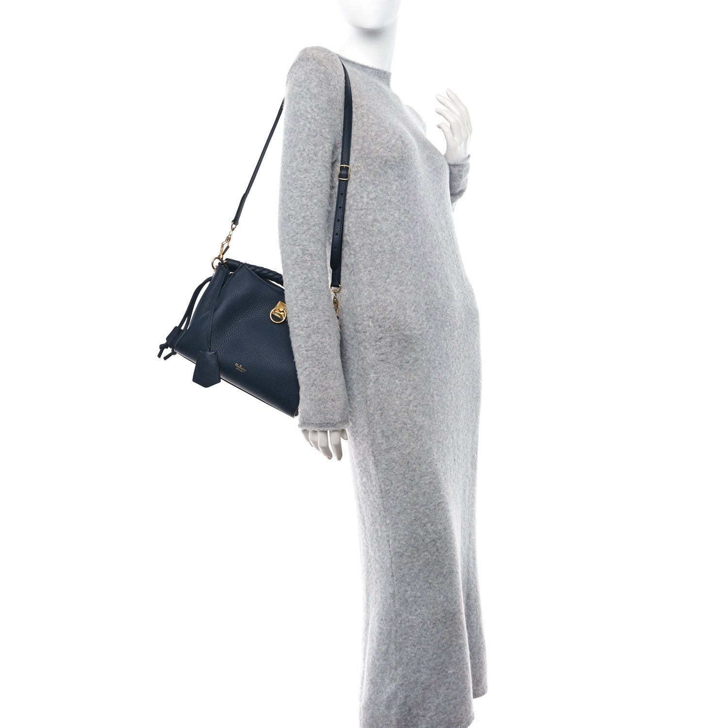 Mulberry Heavy Grain Small Iris Tote Navy 2 of 8