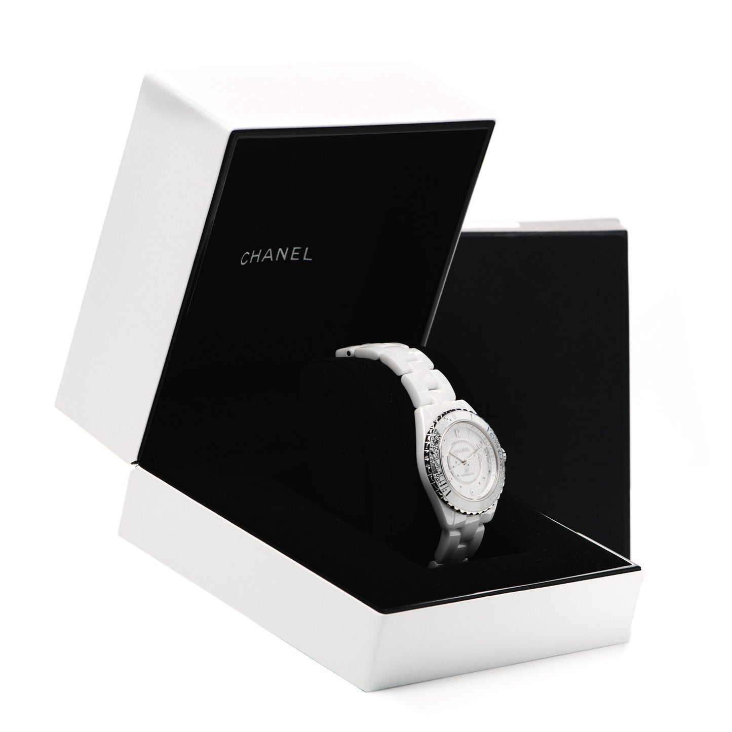 Stainless Steel Ceramic Diamond 38mm J12 Limited Edition Automatic Watch White