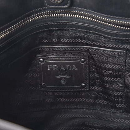 Prada Soft Calfskin Shoulder Bag Black 6 of 9