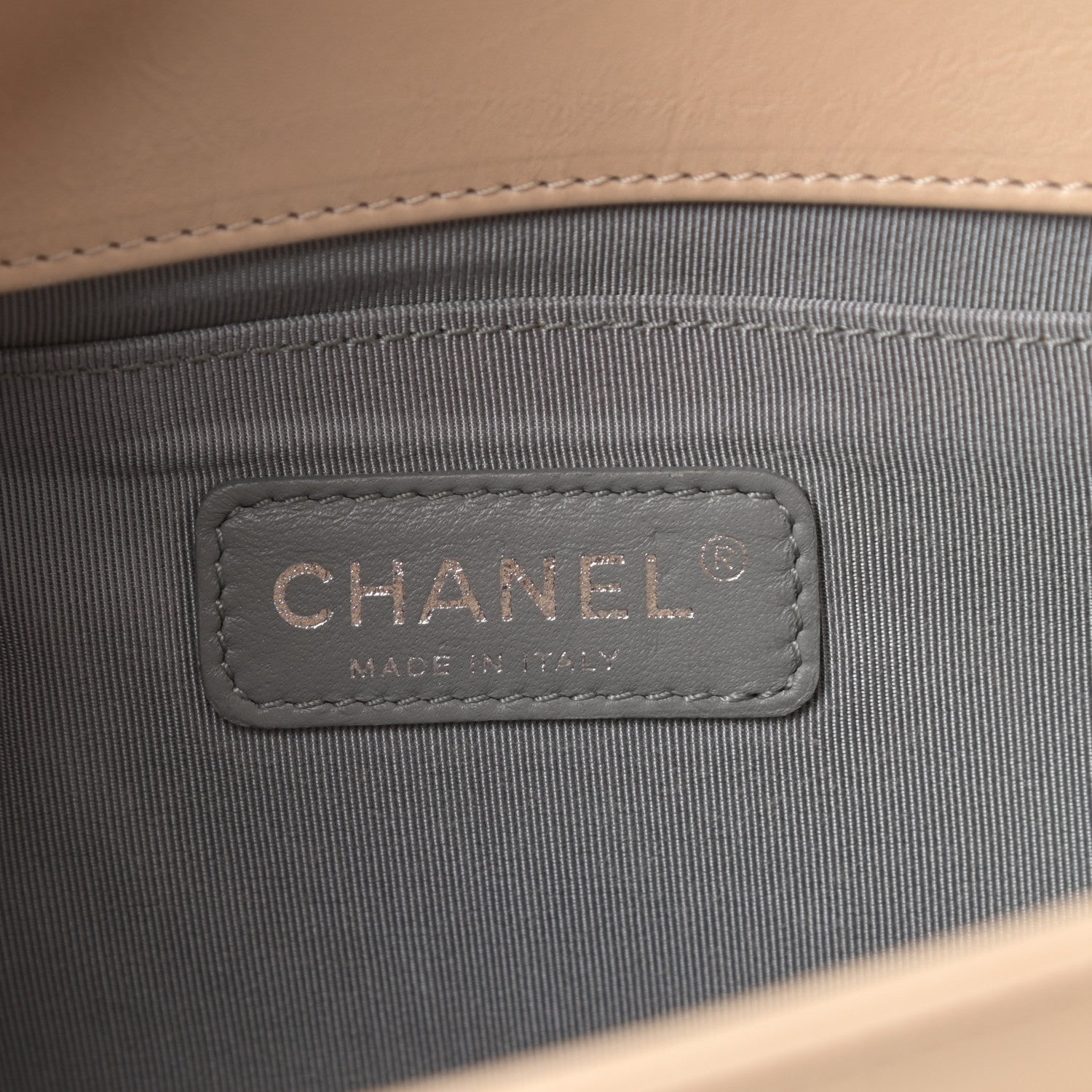 Chanel Calfskin Quilted Double Stitch Medium Boy Flap Beige 6 of 11