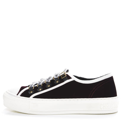 Christian Dior Velvet Walk'N'Dior Low Top Sneakers 37.5 Deep Amaranth 1 of 9