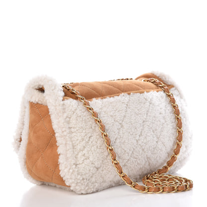 Chanel Shearling Lambskin Quilted Coco Neige Single Flap Beige 3 of 9