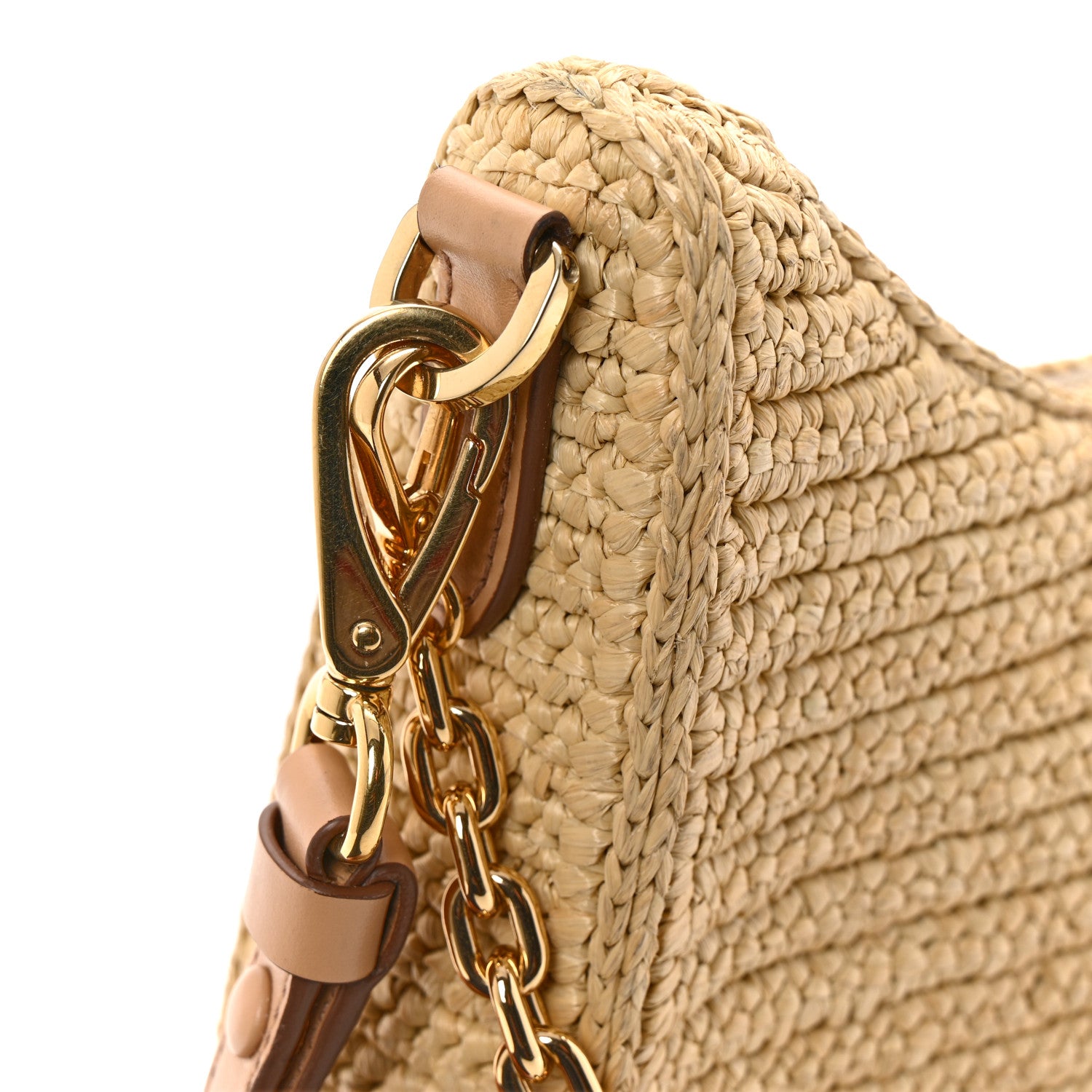 Prada Yarn Raffia Effect Crochet Mini Re-Edition 2000 Shoulder Bag Naturale 28 of 29