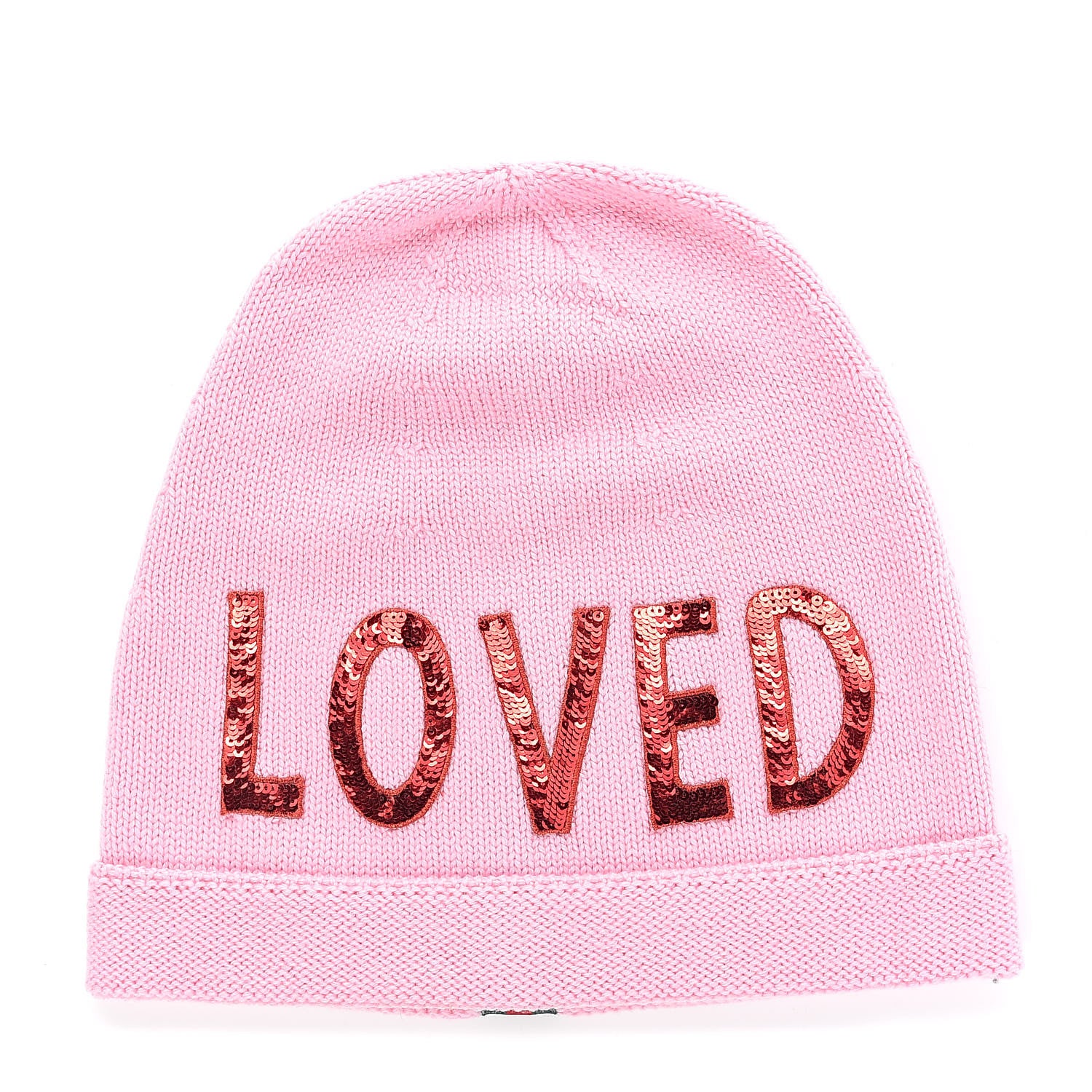 Gucci Wool Sequin Loved Beanie Hat L Pink 1 of 4