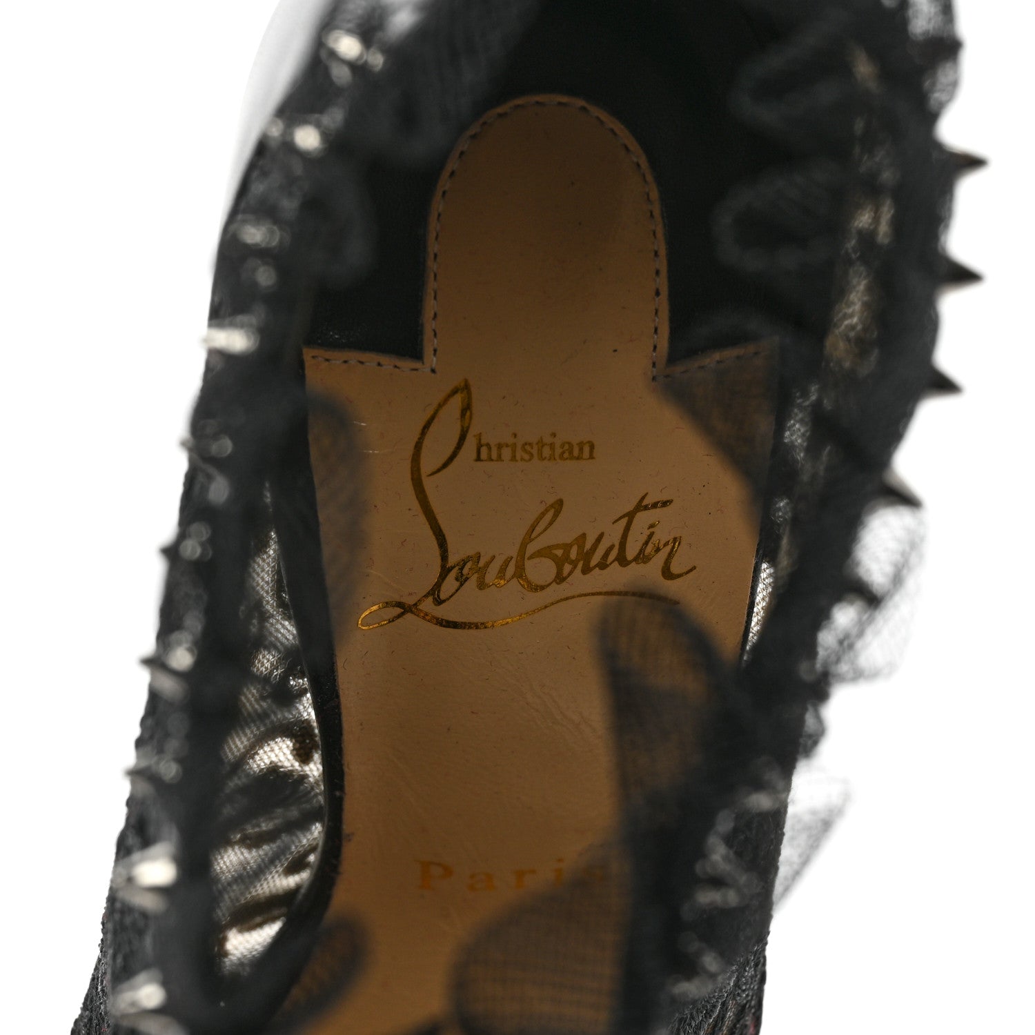 Christian Louboutin Lace Studded Pigalle 100 Booties 36 Black 7 of 8
