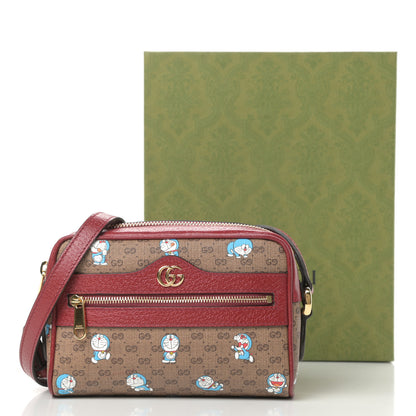 Gucci X DORAEMON Mini Vintage GG Supreme Monogram Camera Bag Beige Cherry Red 12 of 12