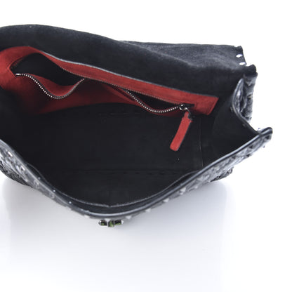 Valentino Garavani Craquele Nappa Large Rockstud Spike Shoulder Bag Black 5 of 9