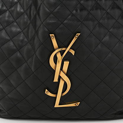 Saint Laurent Lambskin Quilted Maxi Icare Shopping Tote Black 9 of 13