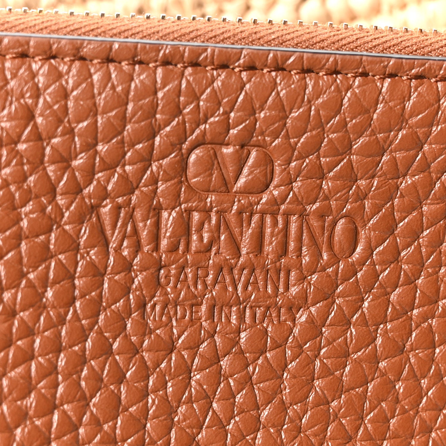 Valentino Garavani Raffia Calfskin Rockstud Shopping Tote Naturale Saddle Brown 7 of 10