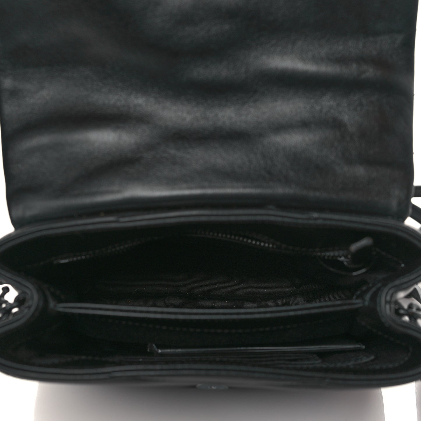 Calfskin Y Quilted Monogram Toy Loulou Crossbody Bag Black
