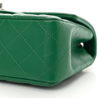Chanel Lambskin Quilted Mini Rectangular Flap Dark Green 10 of 12