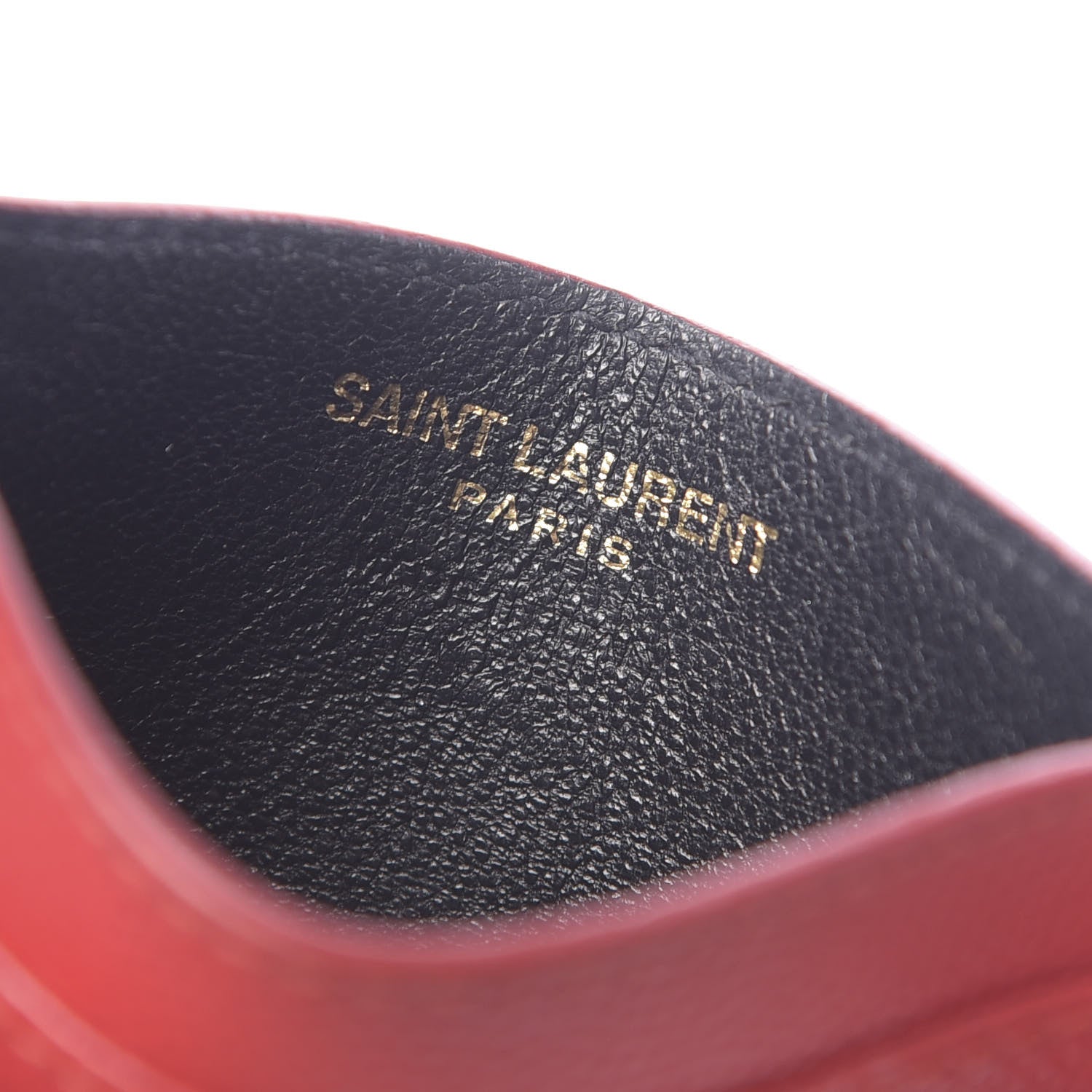Saint Laurent Grain De Poudre Matelasse Chevron Monogram Credit Card Case New Red 6 of 12