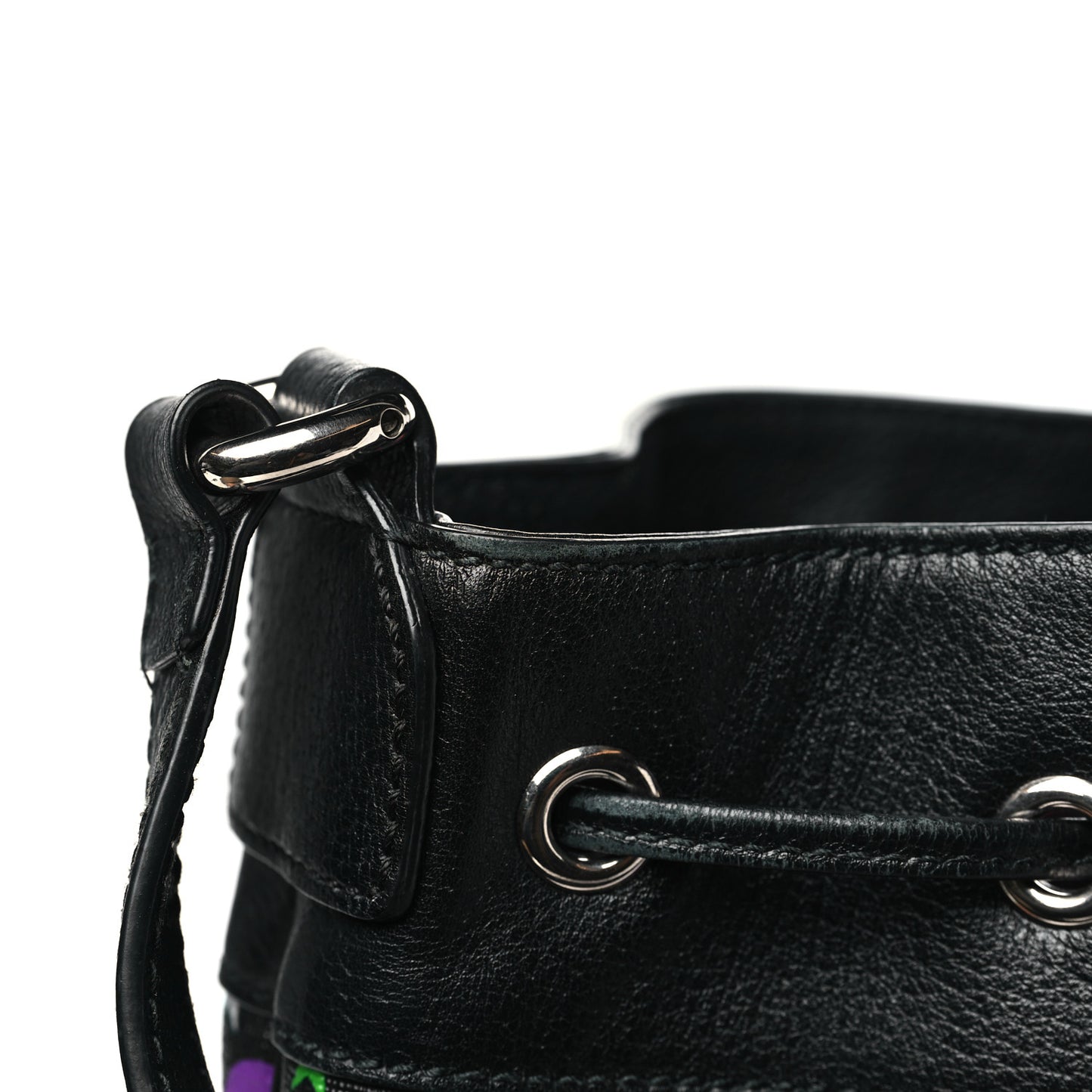 GG Supreme Monogram Psychedelic Bucket Bag Black