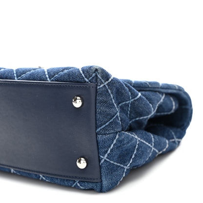 Chanel Denim Quilted Small Coco Handle Flap Blue 9 of 9
