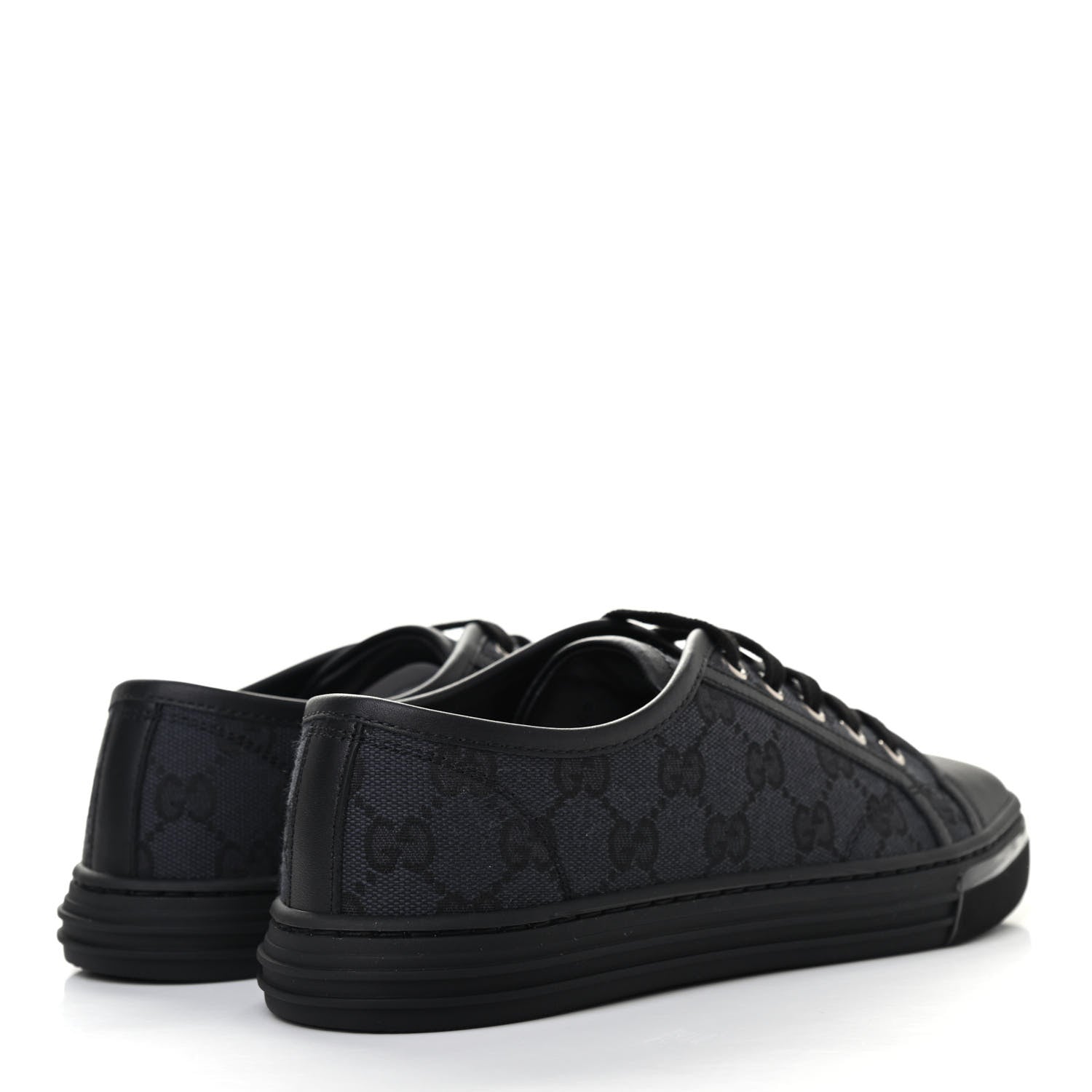 Gucci GG Monogram Calfskin Womens Low Top Sneakers 36.5 Piombo Black 4 of 11