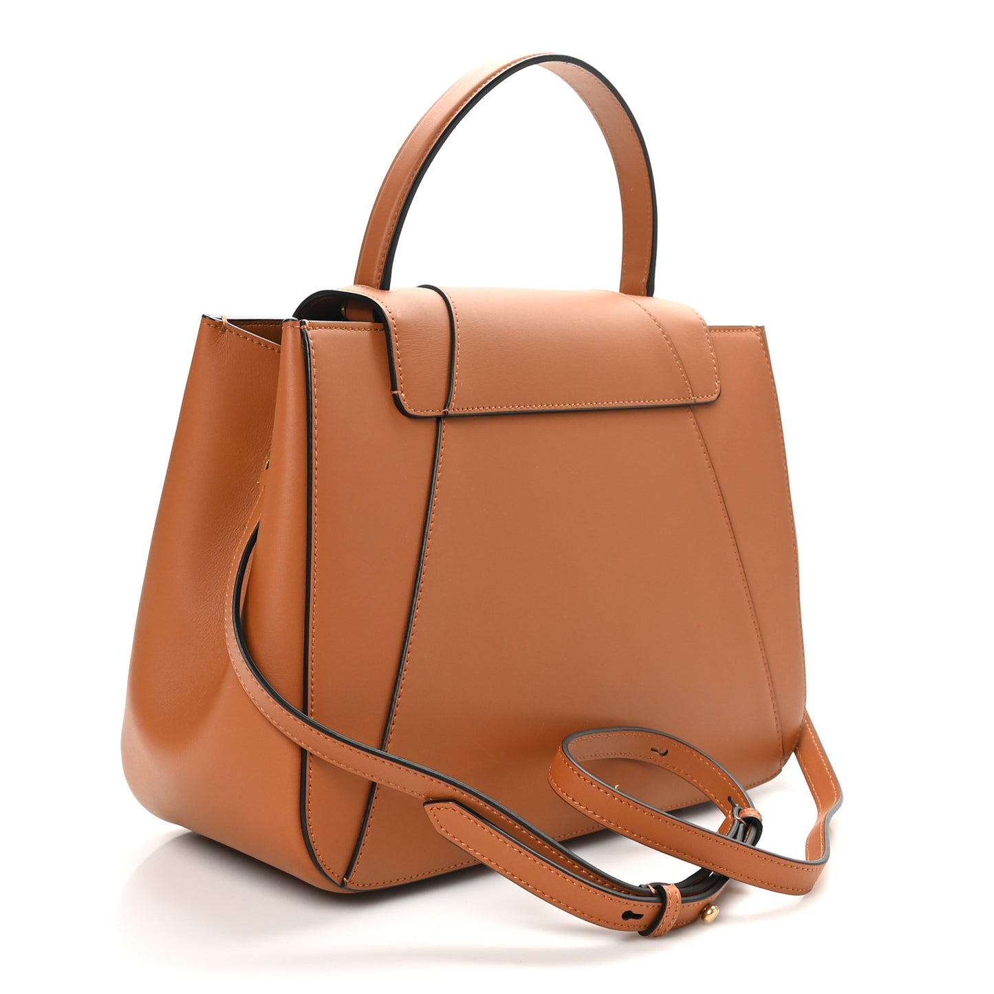 Vitello Barocco Virtus V Medium Top Handle Shoulder Bag Oud