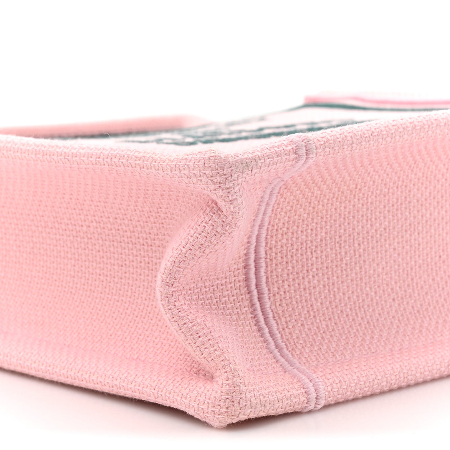 Canvas Embroidered Book Cover Mini Book Tote Pink Green