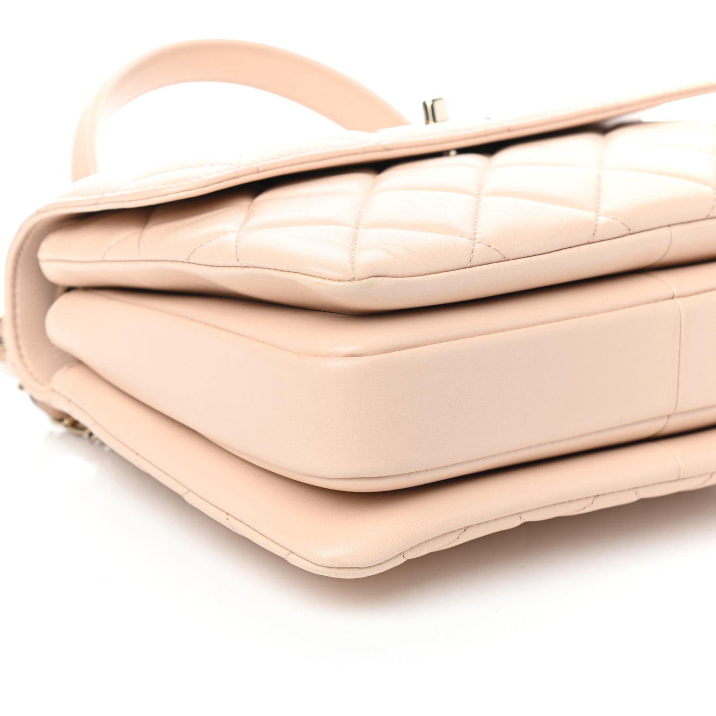 Lambskin Quilted Small Trendy CC Dual Handle Flap Bag Beige