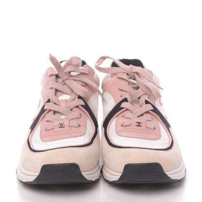 Chanel Nylon Lambskin Suede Calfskin CC Sneakers 41 Pink 2 of 8