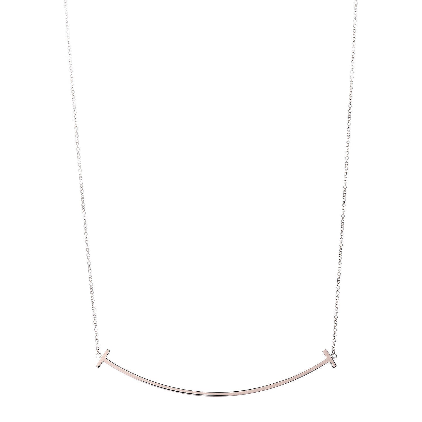 18K Rose Gold T Smile Pendant Necklace