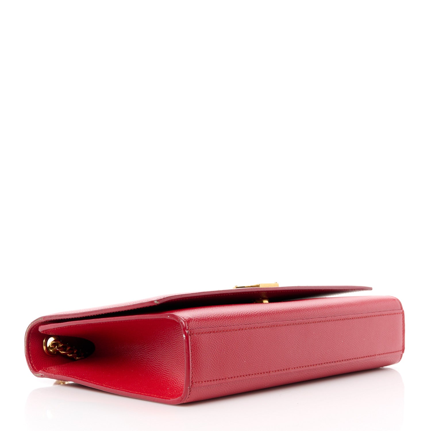 Saint Laurent Grain De Poudre Medium Monogram Kate Satchel Red 4 of 12