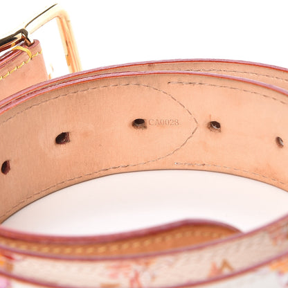 Louis Vuitton Monogram Watercolor Aquarelle Belt 85 34 White 9 of 11
