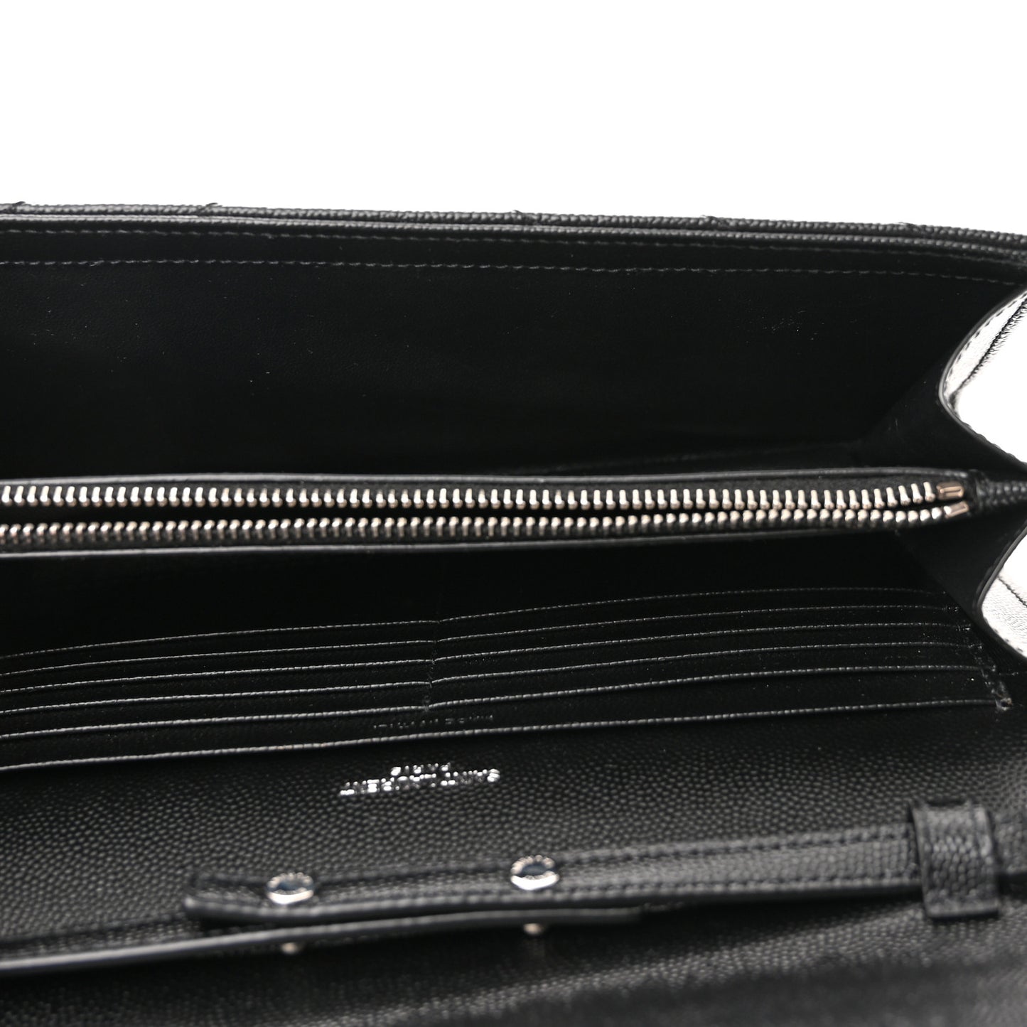 Grain De Poudre Matelasse Chevron Monogram Chain Wallet Black