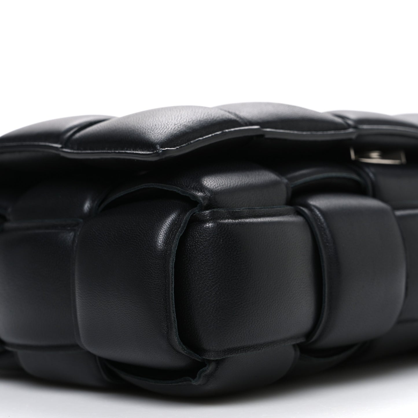 Nappa Maxi Intreccio Padded Cassette Crossbody Bag Black