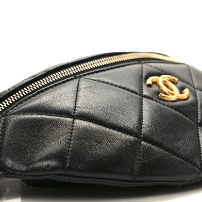 Chanel Lambskin Enamel Quilted Waist Bag Black 8 of 9