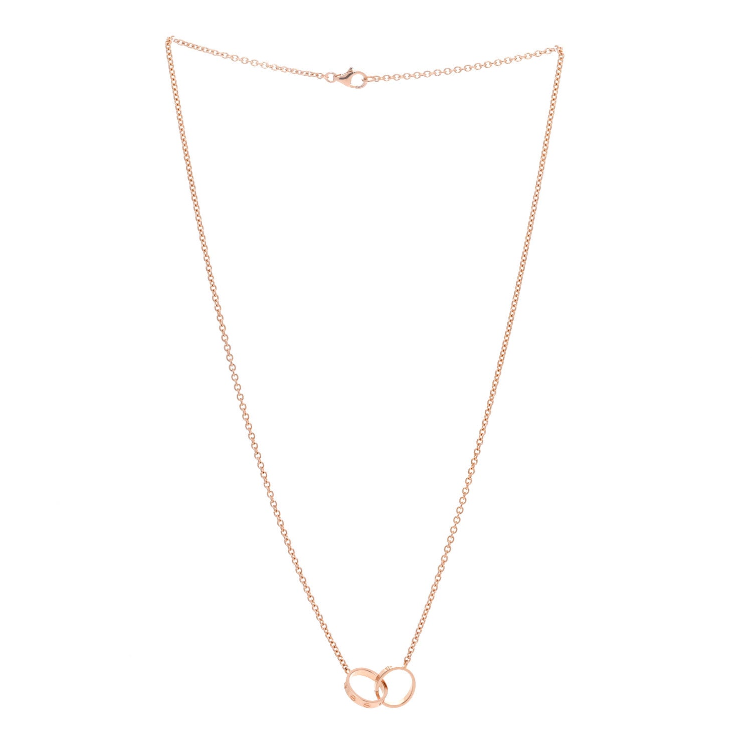 Cartier 18K Pink Gold Interlocking LOVE Necklace 3 of 6