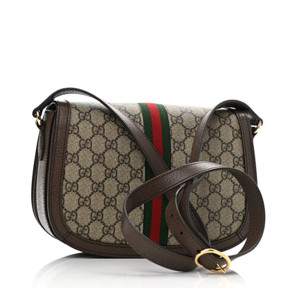 Gucci GG Supreme Monogram Web Small Ophidia Flap Messenger Bag Brown 3 of 10