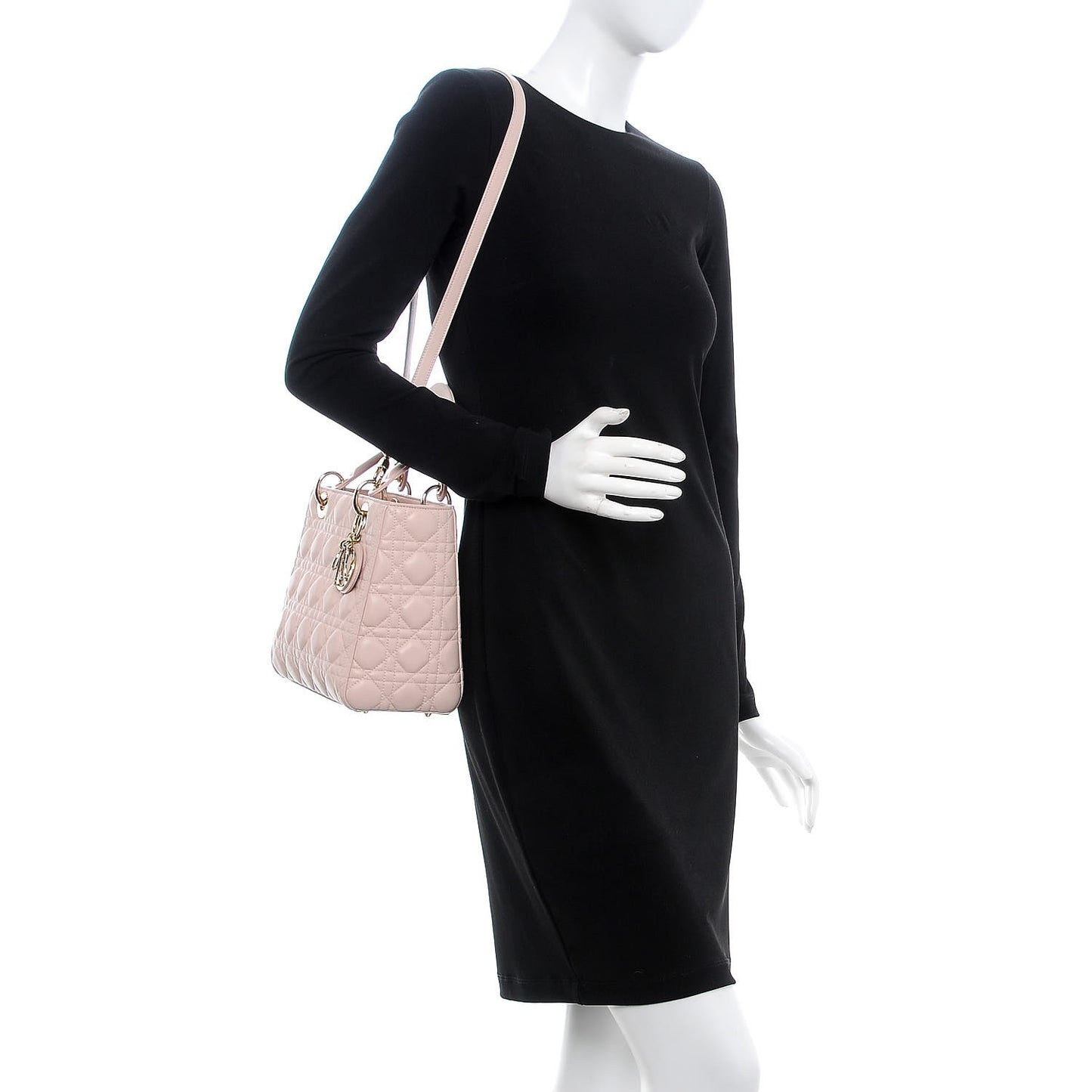 Lambskin Cannage Medium Lady Dior Light Pink