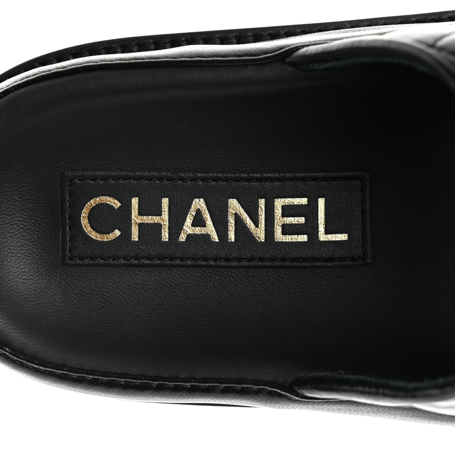 Chanel Lambskin Quilted Velcro Dad Chain CC Slide Sandals 39 Black 6 of 9