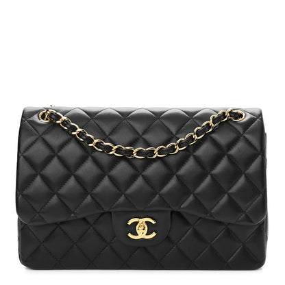 Chanel Lambskin Quilted Jumbo Double Flap Black 1 of 11