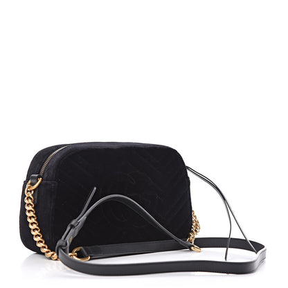Gucci Velvet Matelasse Crystal Star Embroidered Small GG Marmont Chain Shoulder Bag Black 3 of 9