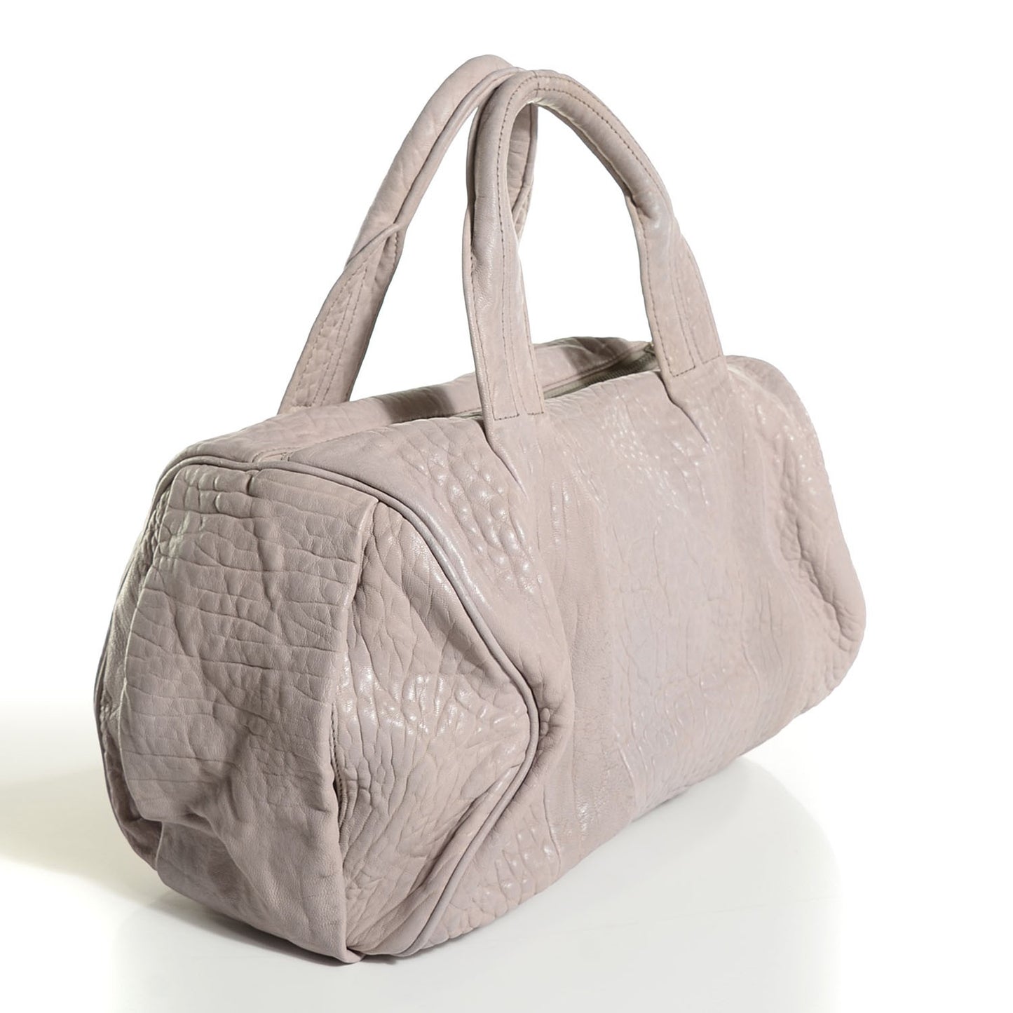 Pebbled Lambskin Rocco Grey Silver Hardware