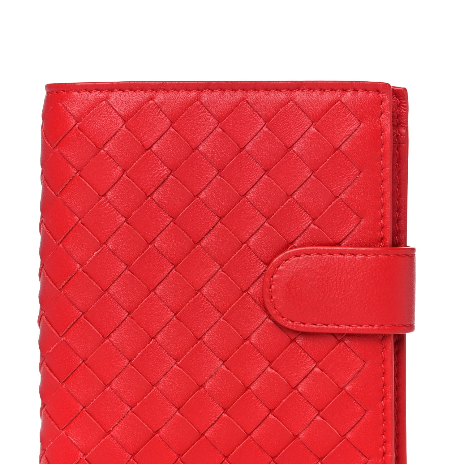 Bottega Veneta Nappa Intrecciato French Compact Wallet Bright Red 7 of 11