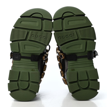 Gucci X SEGA Mesh Suede Calfskin Removable Crystals Flashtrek Sneakers 36.5 Loess Black Olive Green 4 of 4