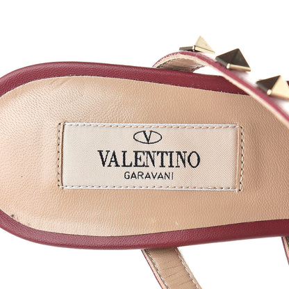Valentino Garavani Pebbled Calfskin Rockstud 90mm Cage Mules 38.5 Rubino 6 of 8